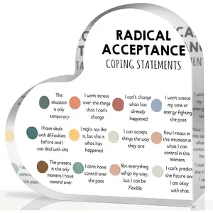 Radical acceptance coping statements, Counselor office decor, DBT skills, DBT therapy, DBT sign, therapy office decor, therapy office art, counselling tool