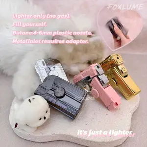FOXLUME New Year&Valentine's Day GiftedInLove | 【Without Butane】Windproof Torch Lighter, Rotating & Foldable, Portable Steel Lighter for Daily Use, Cooking, Outdoor​​，Creative Gifts For Girlfriends, Mothers& Friends.