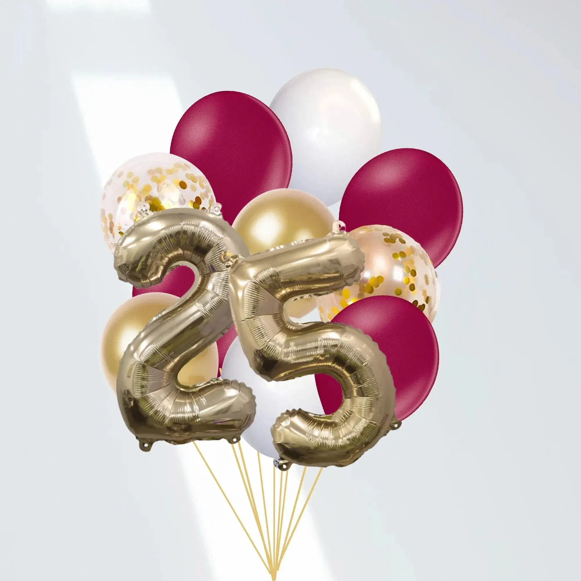 Maroon and Gold Graduation 2025 Balloon Bouquet