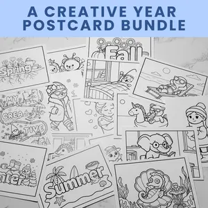 A Creative Year Of Coloring Postcards