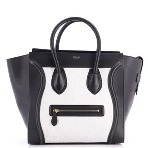 Pre-owned Celine Leather Top Handle Bags Bicolor Luggage Bag Mini by Rebag