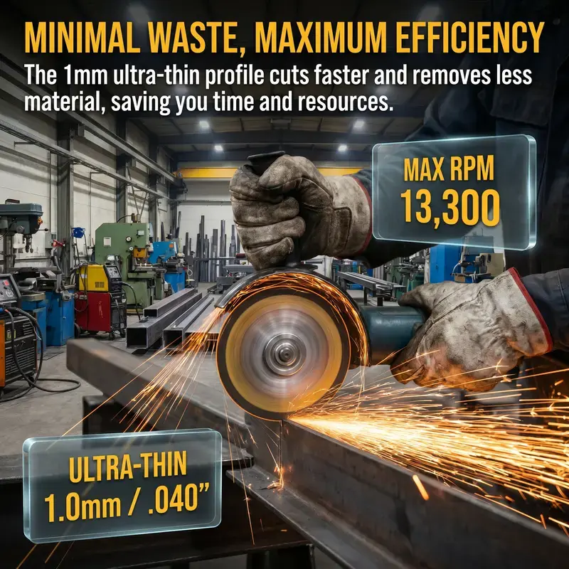 IRONFIX 4 1/2 Cut Off Wheel Angle Grinder Cutting Disc for Metal & Stainless Steel, Max 13,300 RPM, 0.045" Thin Grinding Wheel,10 Pack