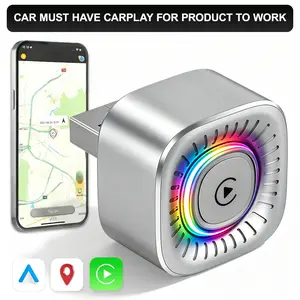 【Summer Vibes】Yurnlv 2026 the Latest Model Wireless CarPlay Adapter — Stylish Ambient Lighting Accents, GPS Tracker for Car,for Both Apple and Android, Converts Wired to Wireless