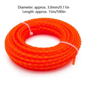 Gasoline Brushcutters Accessories Square Spiral Cutting Rope 3.0mm Trimmer Line for Brush Cutter Head