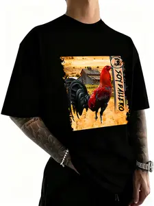 Cotton Soy Gallero Gamefowl Rooster Cockfighting Enthusiast Round Neck Short Sleeve T-Shirt Women's Men Graphic Tee Crewneck Unisex Summer Fashion