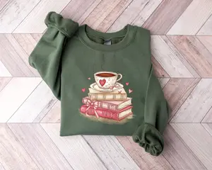 Book Lover Valentine Sweatshirt Romantic Bookish Reading Valentine Aesthetic