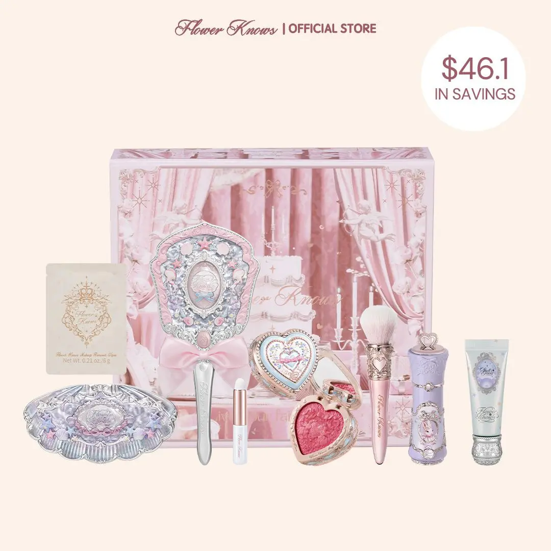 Flower Knows Wony Glow Set, 9-Item Multi-Pack Makeup Kit, Oil-Free, Gentle, Nourishing Luminous Pastel Combo Set with Lipstick, Blush, Palette, Sample, Long-Wear, High-Pigment, Ideal Gift for Birthday, Makeup Kits, #summerwins, #DealsForYouDays