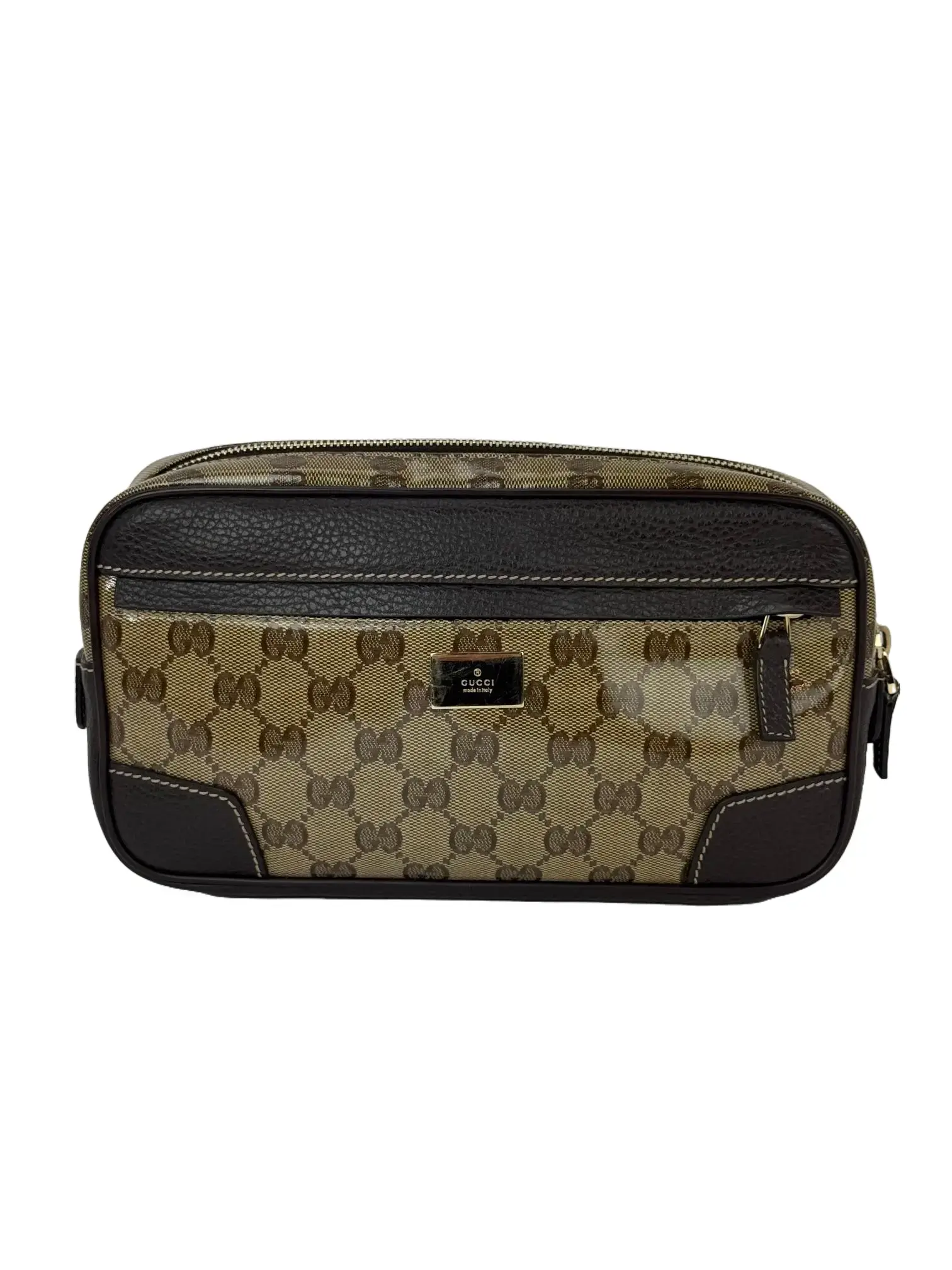 Pre-owned GUCCI GG Canvas Belt Bags Gucci Crystal Coated GG Monogram Belt Sling Bag