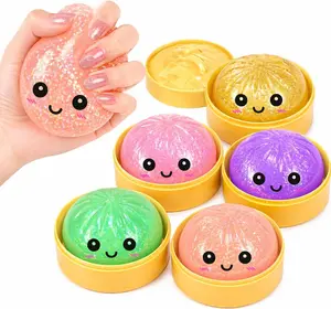 Dumpling Squishy Mystery Box, Hidden Edition Random Colors, Cute Squishy Dumpling Toy, Soft Stretchy Squeeze Toy, Sensory Fidget Toys for Anxiety Relief, Perfect for Party Favors, Birthday Gifts & Desk Toys