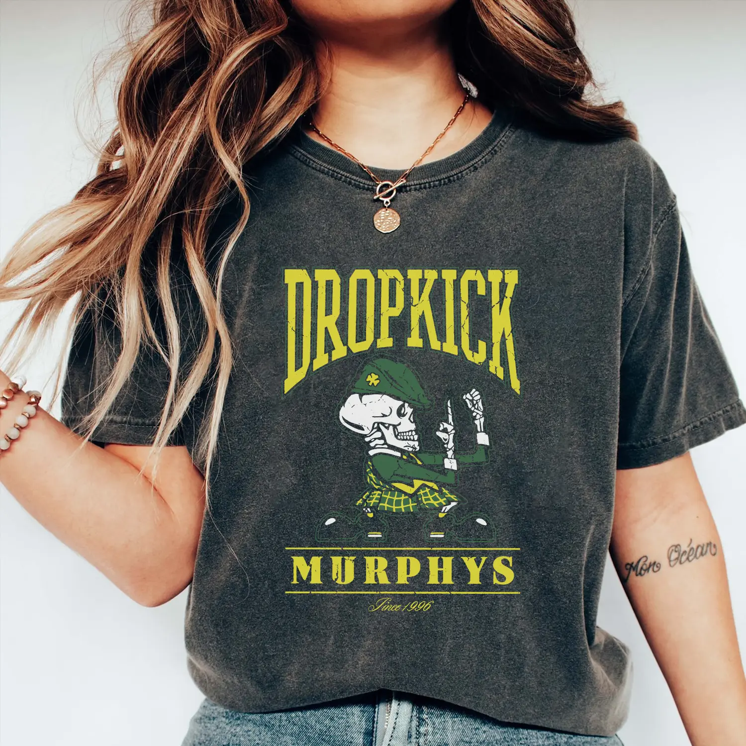 Dropkick Murphys Band T-Shirt, Irish Punk Rock Skeleton Graphic Tee, Vintage Since 1996 Music Shirt, St. Patrick's Day Punk Shirt