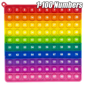 Numbers 1-100 & 1-200 Math Games Fidget Toy, Quick Push Practice Activity, Educational Mathematics Learning Toys for Kids Age 3+, Classroom Gifts, Math Learning Tools, Table Math Games