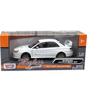 Motormax Subaru Impreza WRX STi 1:24 White with Gold Wheels Diecast Model Car Collectible