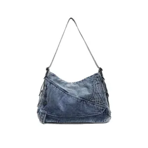 2026 New Retro Denim Large Capacity Bag, Women Casual Shoulder Crossbody Bag, Commuter Tote Bag