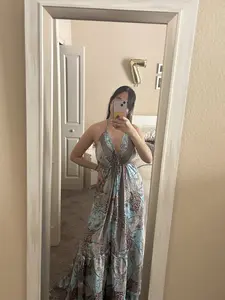 Blue Ocean Print One Size Fits All Dress