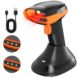 Bluetooth & 2.4GHz Wireless Barcode Scanner–Perfect for Retail 2D/1D QR Code Reader