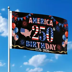 1pc America's 250th Anniversary Bald Eagle Flag 3x5 FT, Single-Sided Patriotic Outdoor Flag with Top & Bottom Grommets, No Electricity Needed for Courtyard Yard Festival Celebration Decor