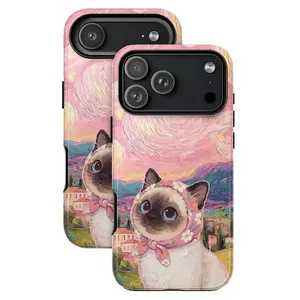 Vintage Cute Cat Smartphone Casing Collection, Aesthetic Cat Designs with Scarf and Floral Patterns, Protective Bubble Suction Cover for iPhone and Samsung Devices, Mobile Phone Accessories, Cellphone Case