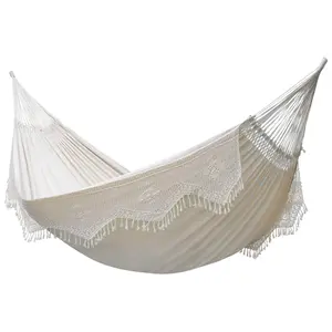 Vivere Authentic Brazilian Cotton Hammock, Outdoor Hanging Daybed, Antique