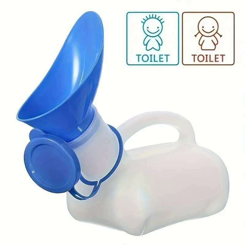 Portable Travel Toilet, 1 Count 33.81oz Large Capacity Leak Proof Urinal with Handle, Durable Plastic Urinal for Men & Women,  Tools Suitable for Car, Rv, Camping & Outdoor