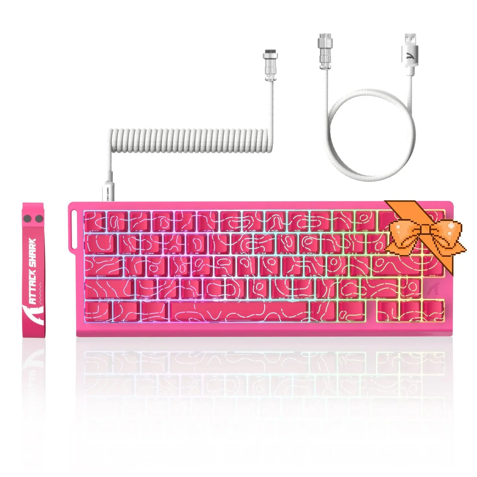 ATTACK SHARK X68 HE Rapid Trigger Keyboard Magnetic Switch with C01PRO Coiled Cable