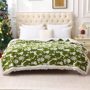 Sherpa Throw Blanket Ultra-Plush Comfort | Decorative, Soft, Colorful | , Couch, Outdoor, Travel Use (XmasGreen, 60" 80")