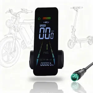 F4 Electric Bicycle LCD Display, NFC Unlock Support, Fits E-Scooters & E-Bikes, 18v-60v Universal, Waterproof 5pin Interface