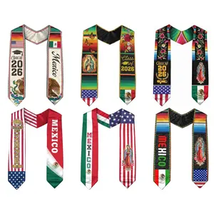 Mexican Graduation Sash, Mexico Graduation Stole 2026,Mexican American Flag Graduation Sash gift for friends