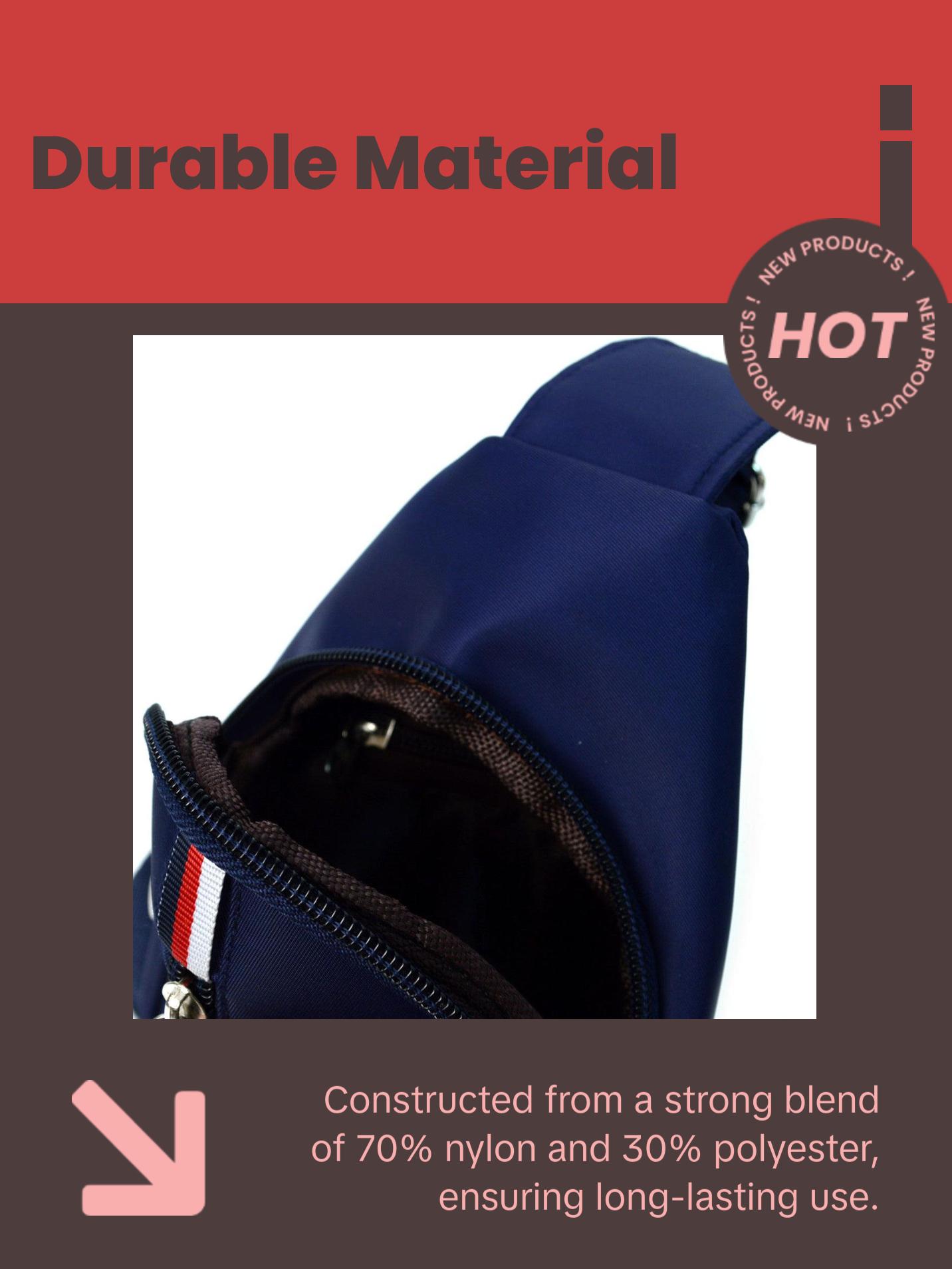 Navy Crossbody Sling Bag with Padded Interior - Compact and Functional