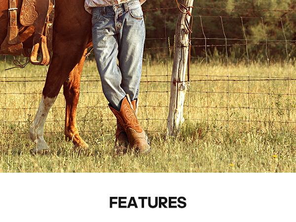 NORTIV 8 Steel Toe Cowboy Boots for Men Western Square Toe Leather Work Boots with Hazard Protection Goodyear Welt Construction Oil Slip Resistant Outsole