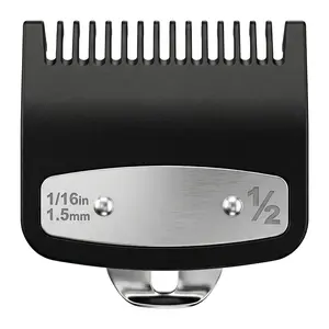 Clipper Guards Set, Compatible with wahl 1/2 clipper guards, 1.5 mm Metal Clipper Guide Replacement, Guide Comb Attachment 1/16", for Professional Stylists and Barbers, Black