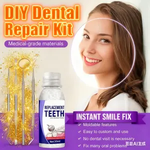 DIY Dental Repair Kit with Teeth Replacement Granules & Professional Tools for Missing Broken Teeth Oral Care Medical-grade Materials