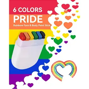 Two types of rainbow complexion, bright rainbow color, waterproof pigment, compact plastic shell, fast drying ink, durable, waterproof, skin friendly, no messy application, easy to clean, safe for children and adults, easy to travel, bright rainbow color