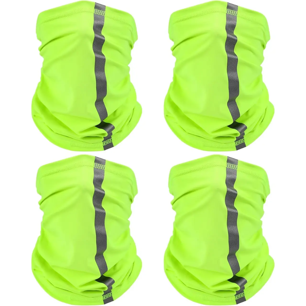 4 Pcs Neck Gaiter for Men Reflective Face Mask Cover, UV Sun Protection Neon Balaclava High Visibility Bandana