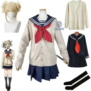 My Hero Cosplay Academy Halloween Costume Anime Boku No Hero Himiko Toga JK Uniform Sweater Coat Wig Costumes Academy