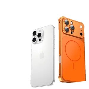 Compatible with IP17/16/15/14/13promax, aluminum alloy frame instantly transforms into a 17-inch large-screen matte magnetic phone case with lens protection