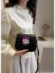 Stylish crossbody bag featuring a trendy girl group design, available in multiple colors, perfect for back-to-school or New Year's gifts.