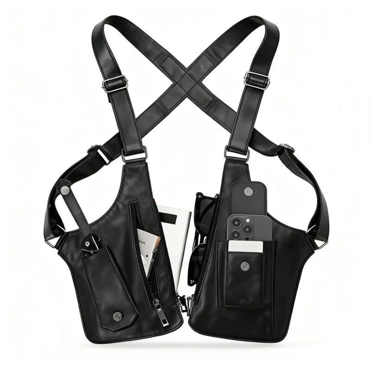 Vintage Unisex Sling Crossbody Bag - Lightweight Versatile Outdoor Vest Bag with Zipper Pocket, Adjustable Strap for Hiking, Cycling, Running - Black- Perfect Gift, Versatile Bag,sport,pack,
