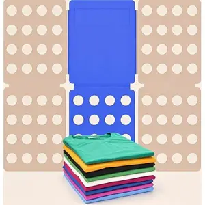 Durable Plastic Clothes Folding Tool - Mini Laundry Folder Board for Shirts - Easy Fold Shirts Board for Kids and Adults - Reusable and Compact Folding Aid - Blue Organizer for T-Shirts and Garments