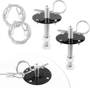 Stainless Steel  Hood Pins Kit - [ Upgrade] Carbon Fiber  Hood Cover Quick Release Pin for Reducing Shaking - Universal Automotive Exterior Accessories (Carbon Fiber Black)