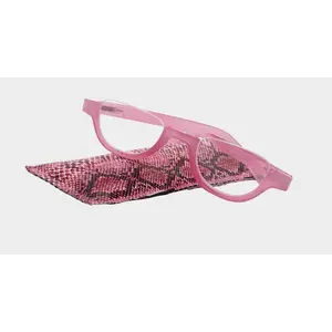 Half Moon, Woman Reading Glasses Lower nose , Pink Reader +1.25 to +4 Magnifying, Frame, NY Fifth Avenue Black