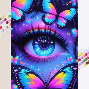 Butterfly & Starry Sky Pattern DIY Diamond Arts Colorful Painting Kit without Frame, DIY 5D Diamond Arts Colorful Painting Kit for Wall Decor