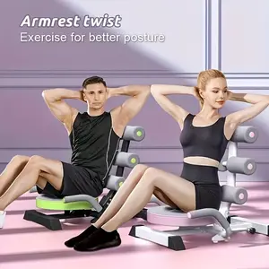 1pc Foldable Abdominal Exercise Equipment - Spring-Assisted Sit-Up Assistant with 360° Rotating Disk, Durable Iron, Transparent Pink - Ideal for Core Strengthening & Muscle Toning, Gym Accessories