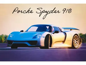The Dorm Large Canvas Poster - "Signature Porsche 918" - Polyester Matte Canvas with Deep, Rich Color, Detailed Designs & Tearproof Material.