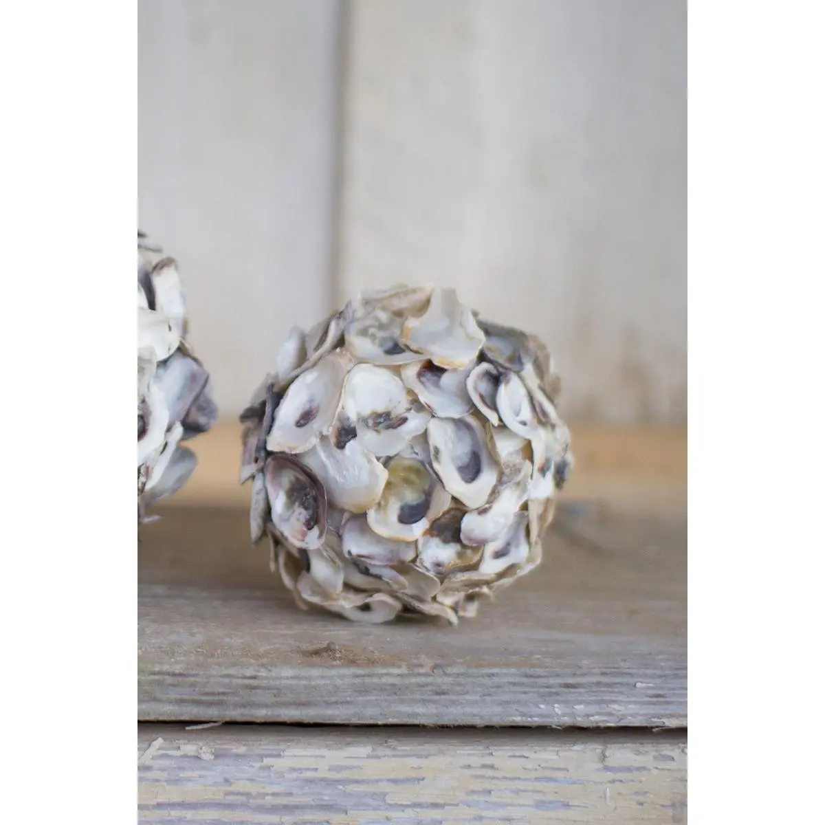 Oyster Shell Sphere – Natural Coastal Table Accent