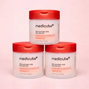 Medicube Red Succinic Acid Peeling Pads 70pcs, Multi-Use Exfoliating Toner Pads for Acne, Pore Cleansing, Redness Relief & Brightening