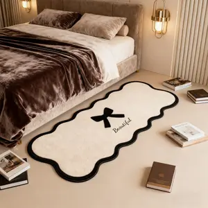 Modern Minimalist Irregular Bow Wave Rug, Soft Washable Carpet for Living Room Bedroom, Creative Art Style Home Decor, Decorative Area Rug, Fluffy Modern Rug, Decorative Rugs