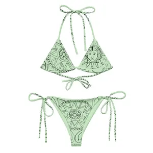 Medusa's Sea Medallion recycled mint green string bikini