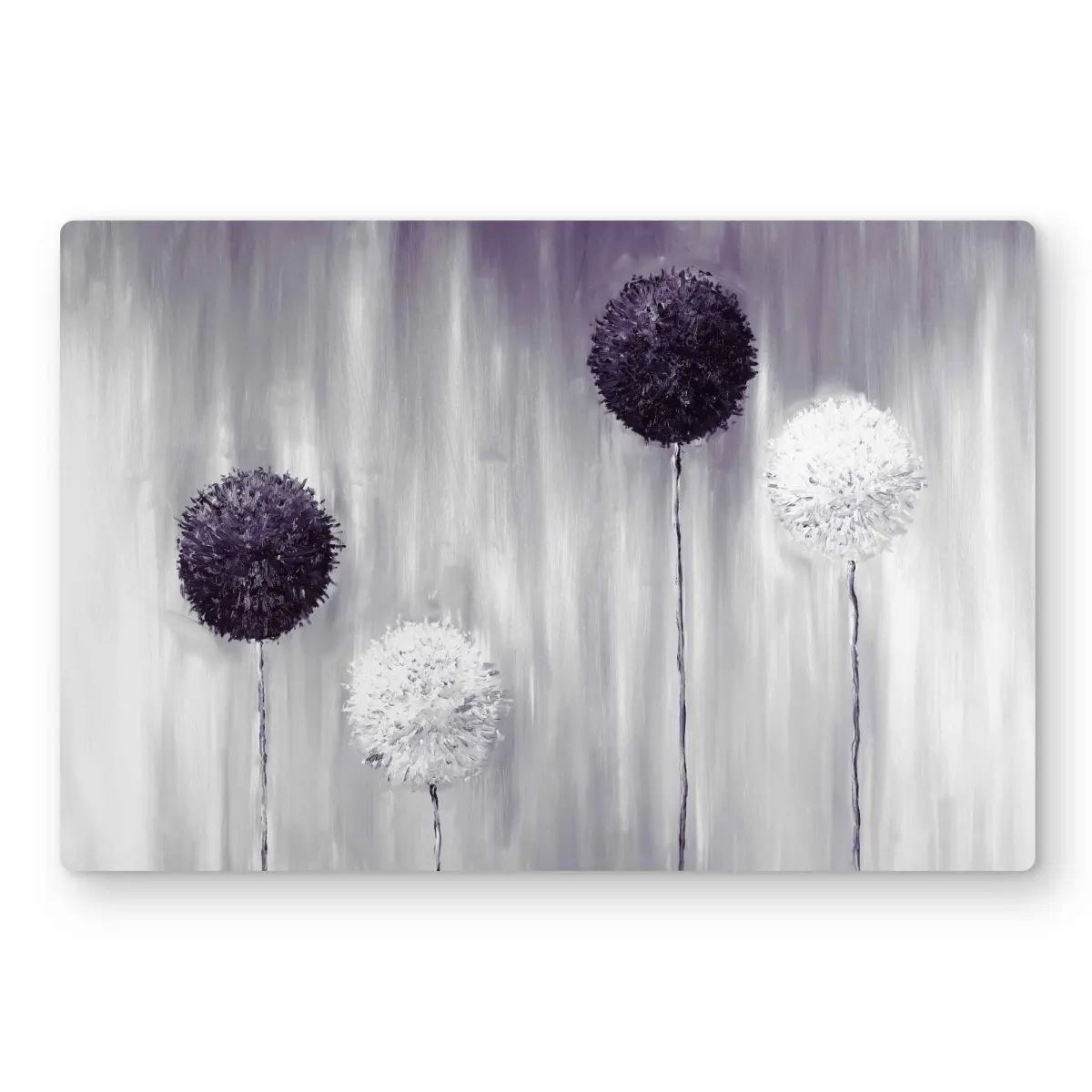 212 MAIN Aluminum Metal Wall Art Painting - Artistic Purple Allium Floral Prints, 12x18 in Nature-Theme Home Decor Gift for Living Spaces