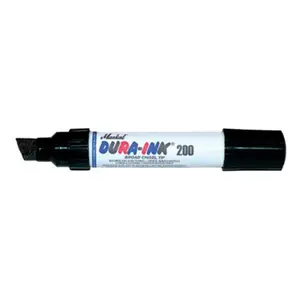 212 MAIN Markal Black Dura Ink 200 Marker - 24 Marker Case, Durable Cap, Extra Wide Chisel Tip, Industrial Strength Ink, Heavy Duty
