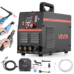 fathersdaygift VEVOR 3-in-1 Plasma Cutter Welder Combo - CUT/TIG/MMA, 50A Plasma Cutting Machine 200A TIG Stick Welder, Digital 110/220V Dual Voltage with 2T/4T/PA/PT Function for Home Repairs, Workshops